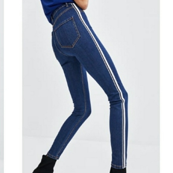 Zara Denim - Zara High Waist Skinny Crop Stripe Jean Jegging 8